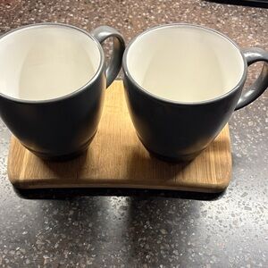 Pfaltzgraff charcoal and Black Ceramic Mugs-2
